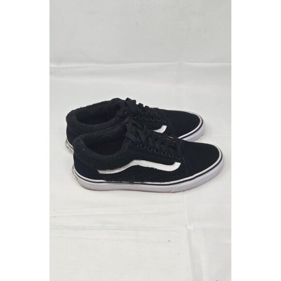 VANS Women’s Sk8 Lo Top Trainers Black Leopard Faux Fur size 9 - Picture 3 of 8